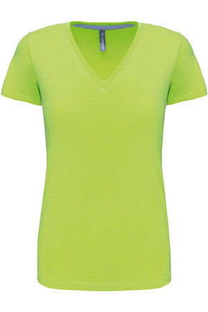 Ladies' short-sleeved V-neck T-shirt