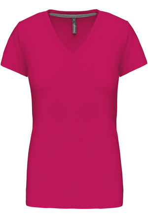 Ladies' short-sleeved V-neck T-shirt