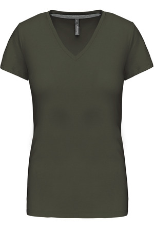 Ladies' short-sleeved V-neck T-shirt