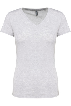 Ladies' short-sleeved V-neck T-shirt