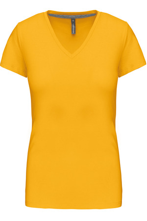 Ladies' short-sleeved V-neck T-shirt