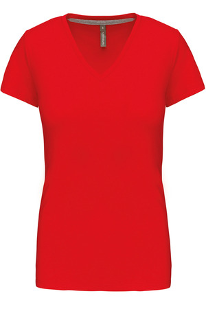 Ladies' short-sleeved V-neck T-shirt