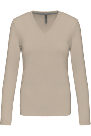 Ladies' long sleeve V-neck T-shirt