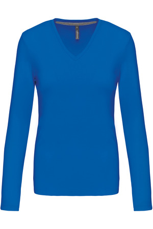 Ladies' long sleeve V-neck T-shirt