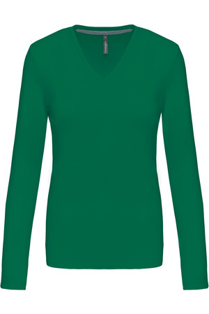 Ladies' long sleeve V-neck T-shirt