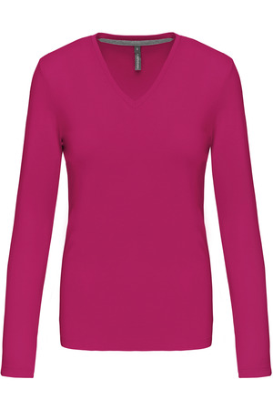 Ladies' long sleeve V-neck T-shirt