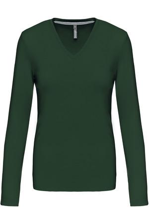 Ladies' long sleeve V-neck T-shirt