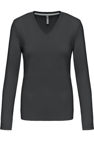 Ladies' long sleeve V-neck T-shirt