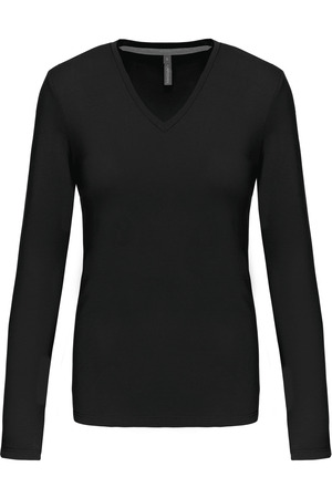 Ladies' long sleeve V-neck T-shirt