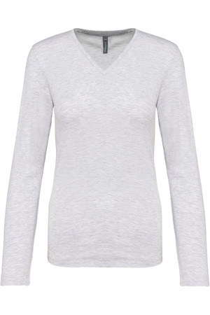 Ladies' long sleeve V-neck T-shirt