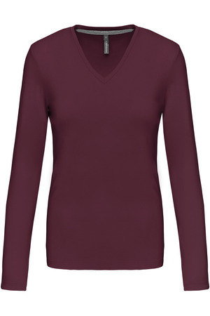 Ladies' long sleeve V-neck T-shirt