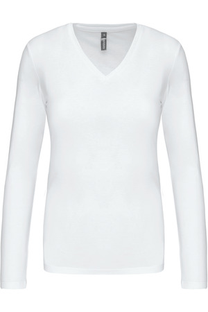 Ladies' long sleeve V-neck T-shirt