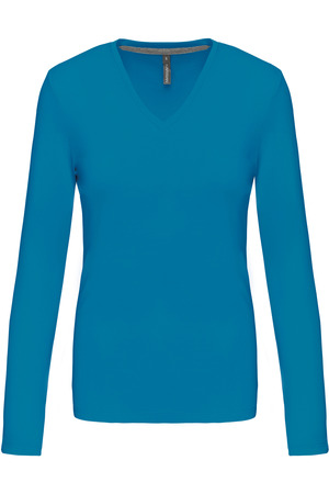 Ladies' long sleeve V-neck T-shirt