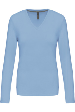 Ladies' long sleeve V-neck T-shirt