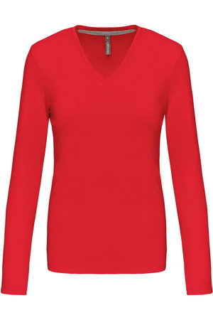 Ladies' long sleeve V-neck T-shirt