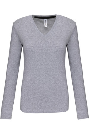 Ladies' long sleeve V-neck T-shirt