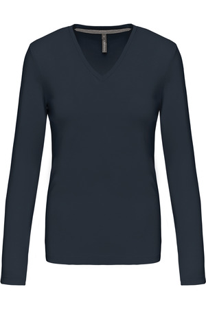 Ladies' long sleeve V-neck T-shirt