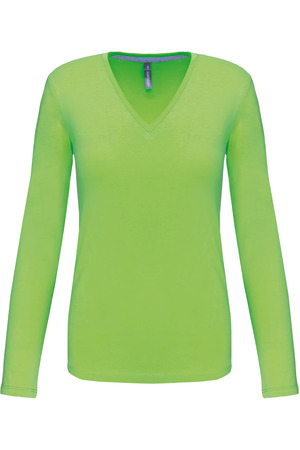 Ladies' long sleeve V-neck T-shirt