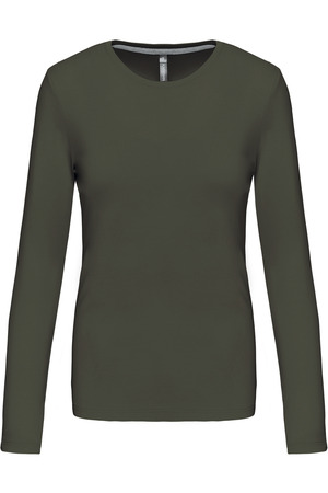 Ladies' long-sleeved crew neck T-shirt