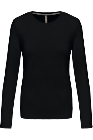 Ladies' long-sleeved crew neck T-shirt