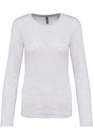 Ladies' long-sleeved crew neck T-shirt