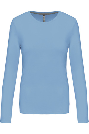 Ladies' long-sleeved crew neck T-shirt