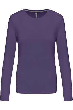 Ladies' long-sleeved crew neck T-shirt