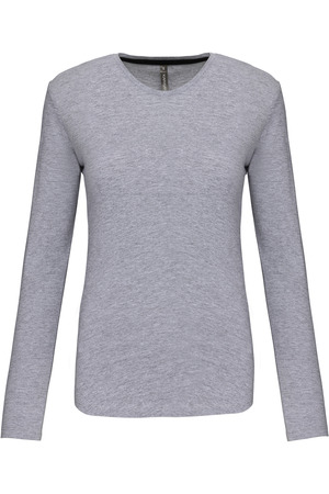 Ladies' long-sleeved crew neck T-shirt