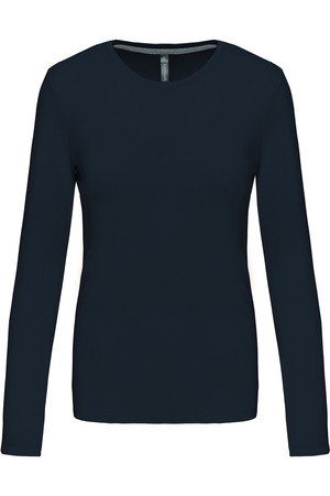 Ladies' long-sleeved crew neck T-shirt