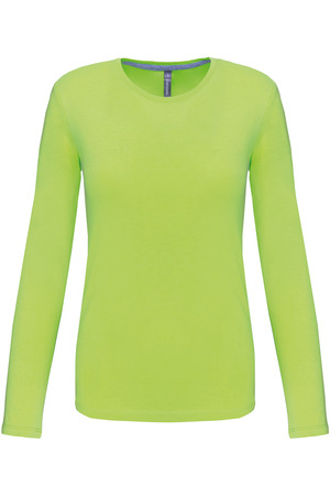 Ladies' long-sleeved crew neck T-shirt