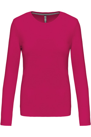 Ladies' long-sleeved crew neck T-shirt