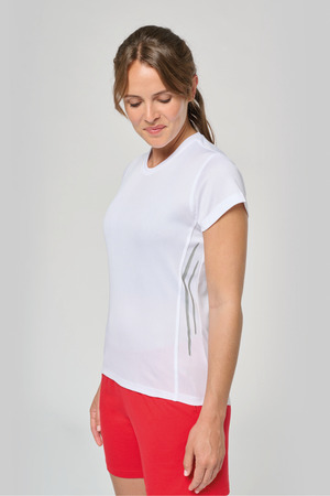 Damen Kurzarm Sport-T-Shirt. Bi-Material