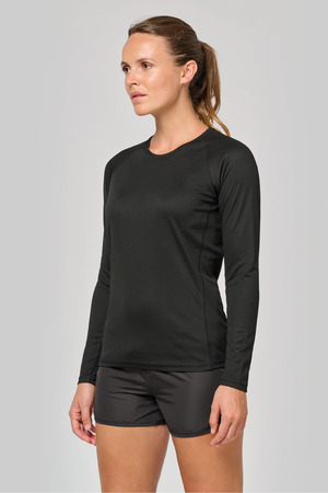 Damen Basic Sport Funktionsshirt Langarm