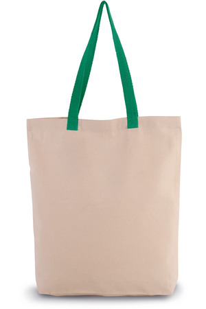 Shoppingtasche mit Seitenfalte und kontrastfarbenem Griff