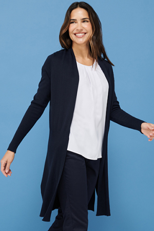 Ladies Longline Open Cardigan