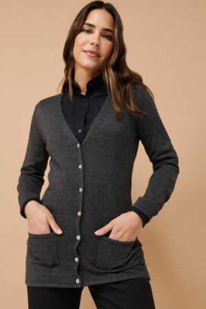 Ladies V Button Cardigan