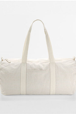 Striped Organic Cotton Barrel Bag