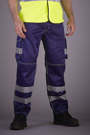 High Visibility Cargo Trousers with Knee Pad Pockets